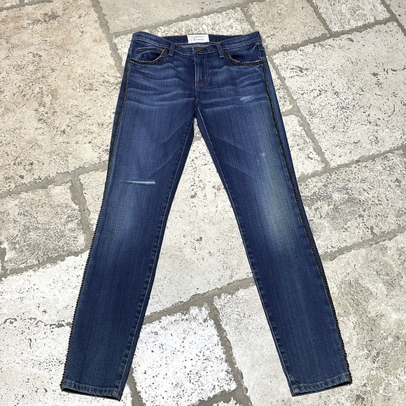 Current/Elliot Ankle Skinny Jeans lined with chain Distressed Sample New Size 27 - Picture 1 of 8